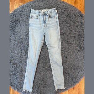 Free People We The Free Light Blue Raw Hem Jeans Size 27